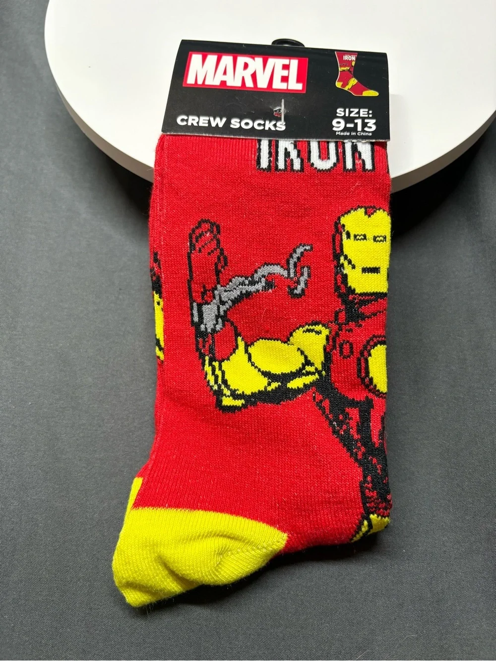 Marvel Iron Man Red and Yellow Crew Socks